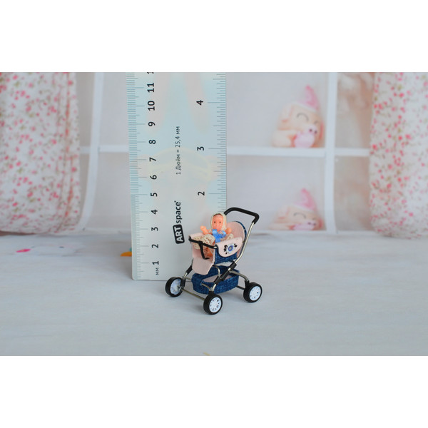 Handmade -1/24 -scale- miniature- doll -stroller-7