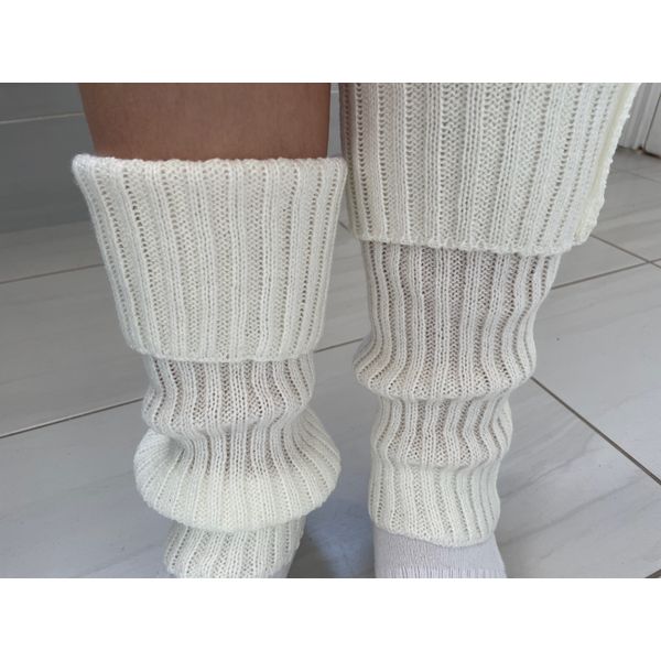 White Legwarmers Knitted Dance Ballet  leg warmers aesthetic cute