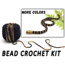 Bead crochet kit, Necklace kit, Snake necklace kit, Making snake necklace, DIY jewelry kit, Craft kit for adult