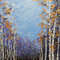 Late autumn-birch forest with fallen leaves-yellow leaves on birches-abstract birch forest-1