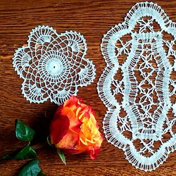 crochet oval round doily. christmas handmade nana gift. romantic decor. elegant lace doilies. cotton anniversary gift