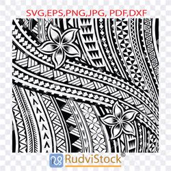 Tribal Svg. Polynesian tattoo flower background