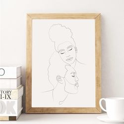 Minimalist couple portrait from photo, personalized gift, digital, Christmas gift for couple