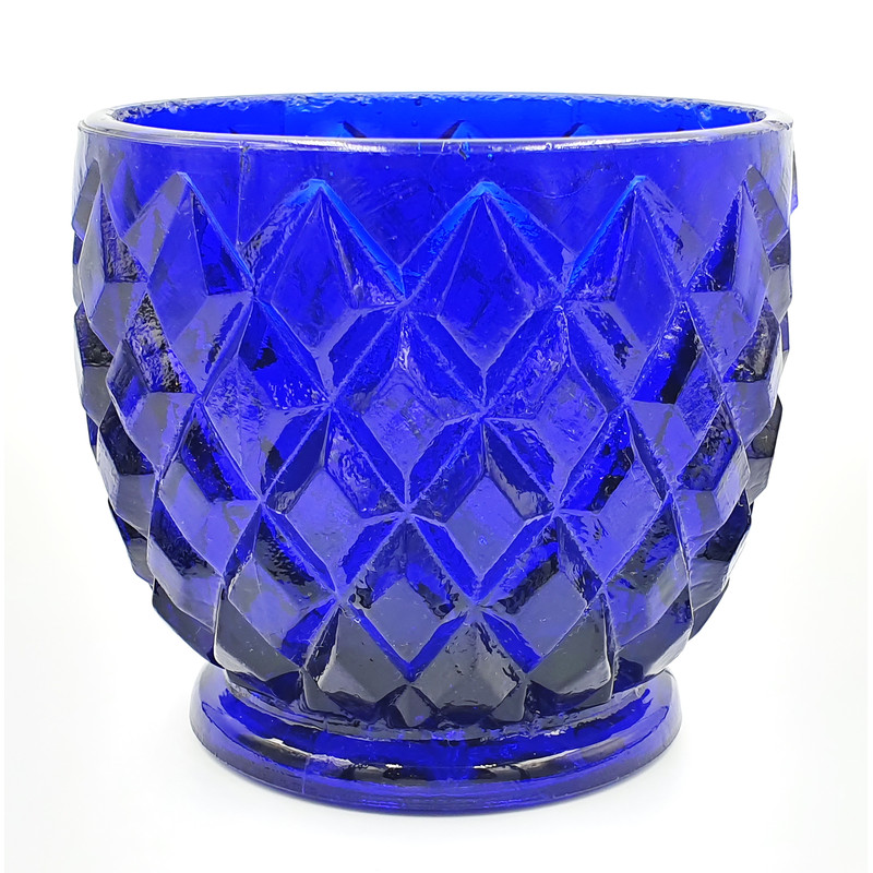 1 Vintage Pressed Cobalt glass Sugar bowl PINEAPPLE Pre 1917.jpg