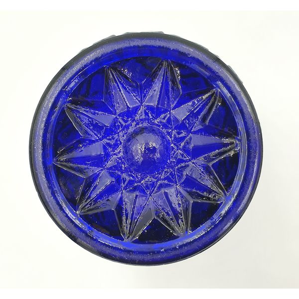 7 Vintage Pressed Cobalt glass Sugar bowl PINEAPPLE Pre 1917.jpg