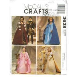 PDF Copy of Vintage MC Calls 3628 Pattern for Fashion Dolls size 11 1/2 inches