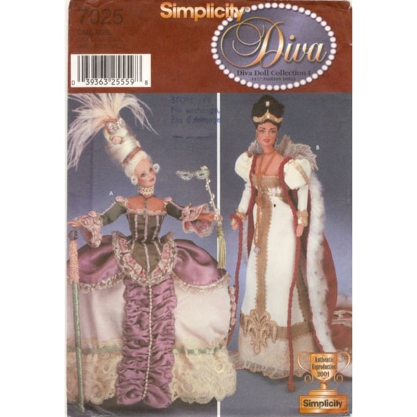 PDF Copy of Vintage Simplicity 7025 Pattern for Fashion Doll - Inspire ...