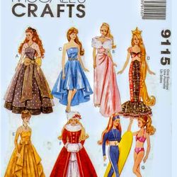 PDF Copy of Vintage MC Calls 9115 Pattern for Fashion Dolls size 11 1/2 inches