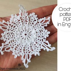 Snowflake  11 Christmas crochet pattern , crochet Snowflake pattern , crochet pattern , Irish Crochet , Motif crochet ,