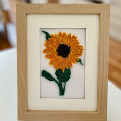 Sunflower wall art / Home decor / 3D Paper Quilling / Quilling wall art / Sunflower paper art / Unique Gift/ Floral wall