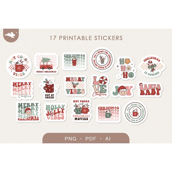 Christmas groovy digital stickers.jpg