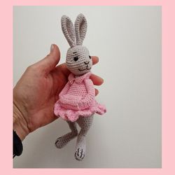 Crocheted rabbit.easter bunny.Handmade. Crocheted toy.
