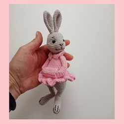 crocheted rabbit.easter bunny.handmade. crocheted toy.christmas gift, funny gift