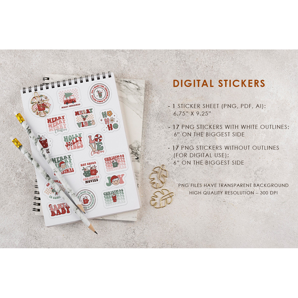 Christmas groovy digital stickers 02.jpg