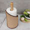 Rustic paper towel holder with wooden tip