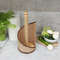 Rustic paper towel holder with wooden tip