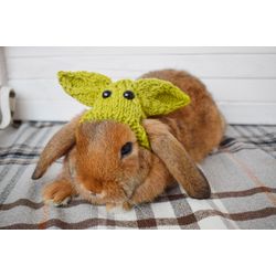 Yoda Rabbit Hat - Rabbit Costume - Halloween Pet Costume - Christmas Rabbit Pet Gift
