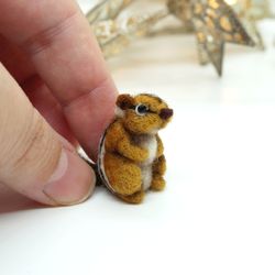 Tiny needle felted chipmunk