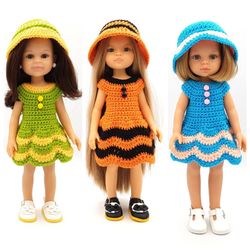 crochet pattern for paola reina and similar dolls. crochet pattern for dress and hat.