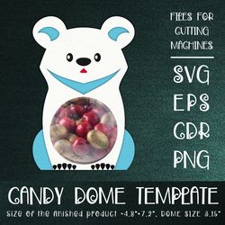 Polar Bear Candy Dome | Christmas Paper Craft Template