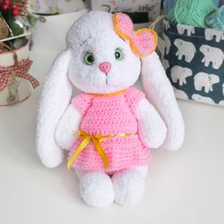 Crochet bunny pattern/Soft toy bunny/Crochet amigurumi cute doll/amigurumi patron francais
