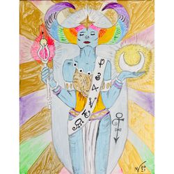 witch painting tarot original art witchy arts canvas artwork acrylic wall art