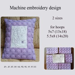 Embroidery design Quilt blocks for creating pillow 2 sizes