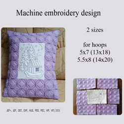 embroidery design quilt blocks for creating pillow 2 sizes