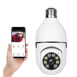 360 Panoramic WiFi IR IP E27 Light Bulb Camera 1080P HD Night Smart Home Waterproof Security Camera Motion Sensor US