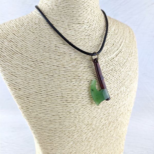 ax pendant made of red jasper and green jade (8)