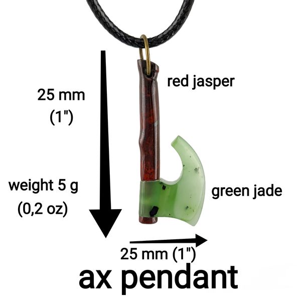 ax pendant made of red jasper and green jade (6)