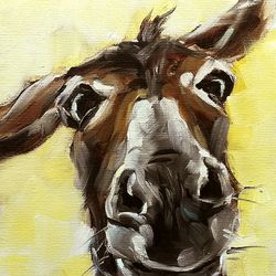 Donkey OIl Painting Original Farm Animals Art Impressionism MADE TO ORDER