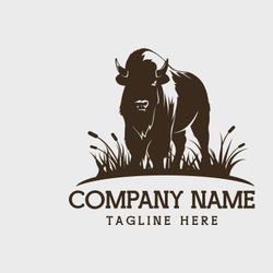 bison farm vector illustration