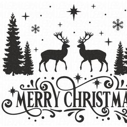 Merry Christmas Svg, Christmas Svg, Reindeer Svg, Digital download