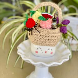 marshmallow mug hat fruit basket crochet