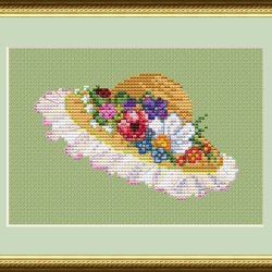 spring hat cross stitch pattern pdf from four seasons hat series by crossstitchingforfun, instant download