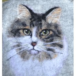 Custom cat portrait patch from a photo of your pet Felted wool pet portrait Pet loss gift Pet remembrance Pet memorial