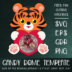 Tiger Candy Dome | Christmas Paper Craft Template