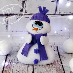 Felr snowman Christmas ornament pattern PDF