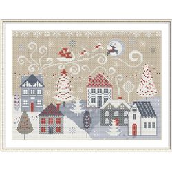 Christmas Sampler Cross Stitch Pattern Santa Claus is coming to town Winter Sampler Primitive Pattern PDF Digital 244-AA