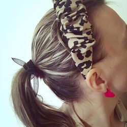 hair band with tiger print, handmade accessories and no head pressure