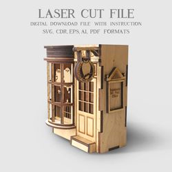 Owl Post pen holder laser cut file, Harry Potter gifts, DIY pen holder, Vector download file 3mm
