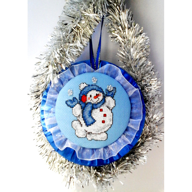 Christmas Tree Ornaments Handmade, Snowman Wall Decor, Embroidered Xmas Decorations, Snowman Sign Gift.jpg