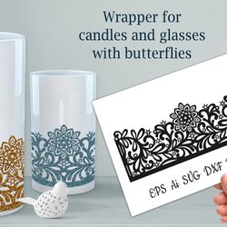 Christmas Candle Wrapper. Cut file. SVG