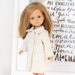 White coat for Paola Reina doll, Siblies doll, Corolle, Little Darling, 13 inches doll clothes, doll outerwear