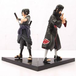 2 Pcs Set Itachi Uchiha & Sasuke Uchiha Naruto Action Figures In Stock 6''
