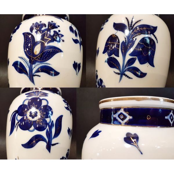 10 Vintage Porcelain Vase FLOWERS Cobalt Gilding LFZ USSR 1950s.jpg