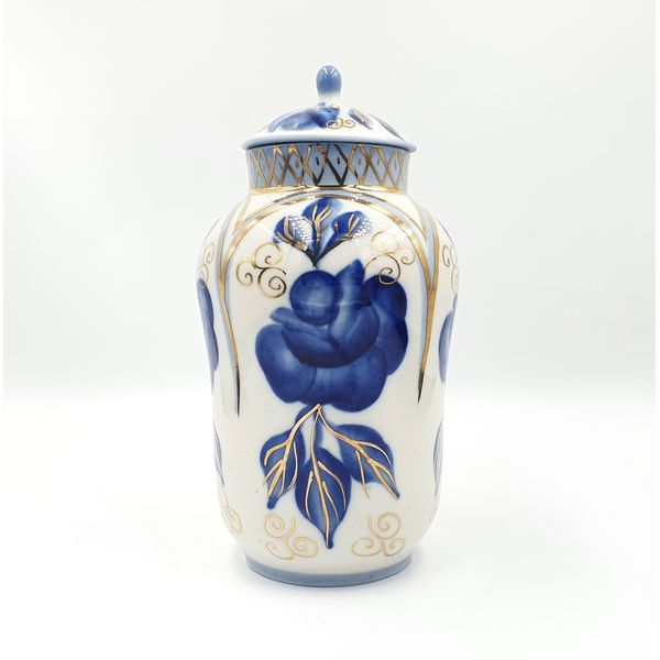 3 Vintage Porcelain Tea Сaddy Hand Painted Gilding USSR Olympic brand 1980.jpg