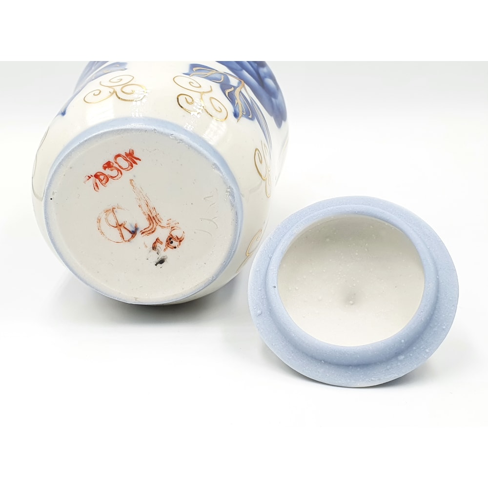 9 Vintage Porcelain Tea Сaddy Hand Painted Gilding USSR Olympic brand 1980.jpg