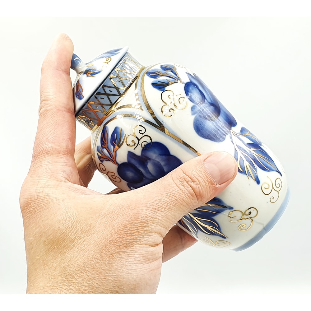 11 Vintage Porcelain Tea Сaddy Hand Painted Gilding USSR Olympic brand 1980.jpg